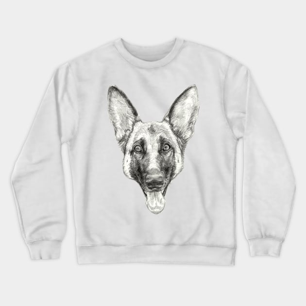 Cleo, the German Shepherd Crewneck Sweatshirt by AyotaIllustration